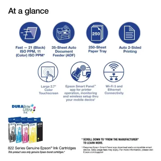 Epson WorkForce Pro WF-3820 Wireless All-in-One Printer - Black: USB, Wi-Fi, AirPrint image {2}