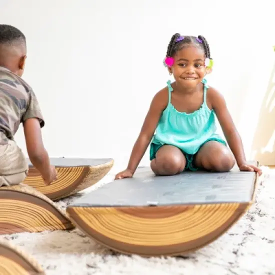 ECR4Kids SoftZone Tree Log Climber Set, Balance Builders, Chocolate, 4-Piece image {7}