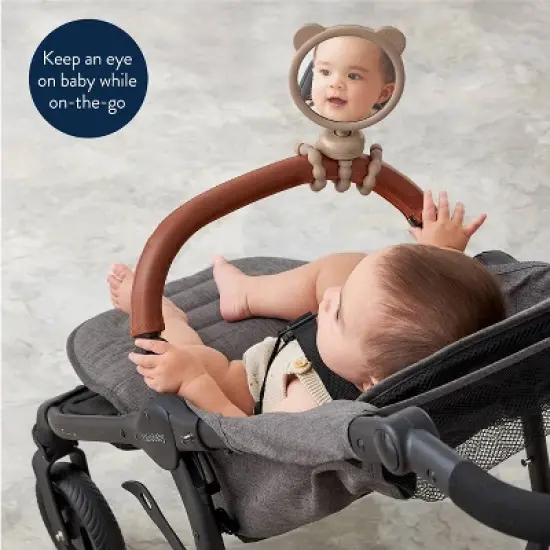 Itzy Ritzy Itzy Peek Stroller Mirror with Easy Attach Design - Tan Bear image {2}