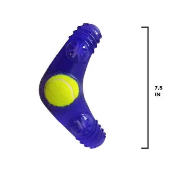 American Pet Supplies 7.5-Inch Boomerang with Treat Fill and Squeaker with Tennis Ball image {2}
