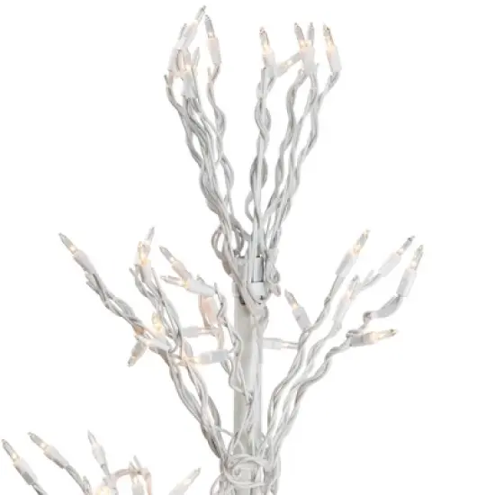 Northlight 6' Prelit Artificial Christmas Tree White Lighted Cascade Twig Outdoor Decoration - Clear Lights image {4}