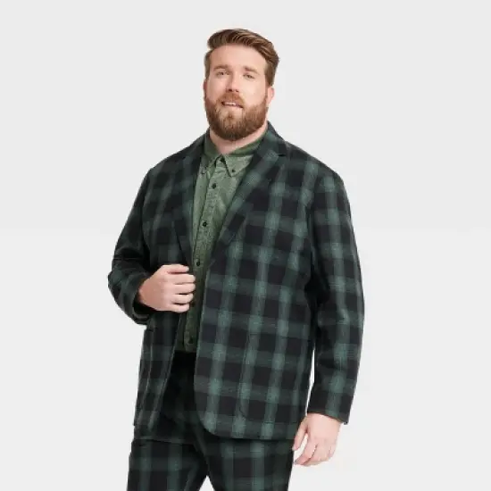 Houston White Adult Ombre Plaid Blazer - Green image {4}