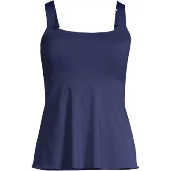 Lands' End Women's Flutter Scoop Neck Tankini Top Comfort Adjustable Straps image {4}