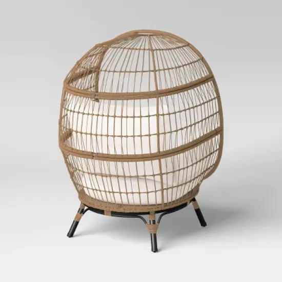 Steel Southport Rust Resistant Outdoor Patio Egg Chair Black - Threshold&trade; image {3}