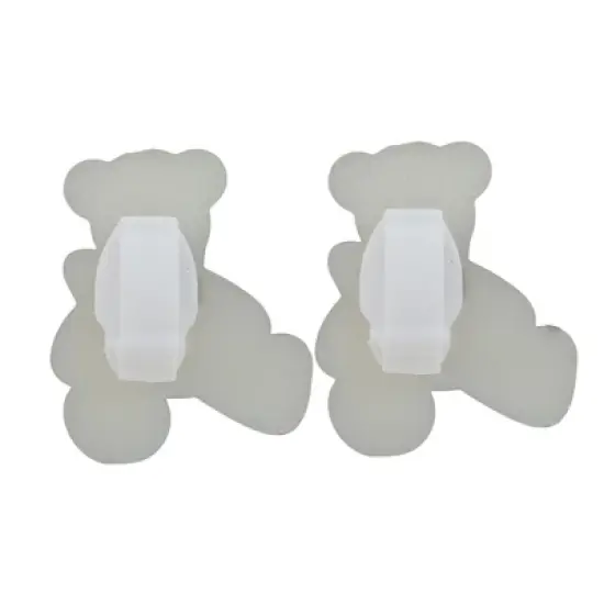 Unique Bargains Rhinestone Bears Shoelace Charms Silver Tone 1 Pair image {3}