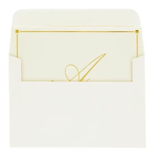 Pipilo Press 24 Pack Ivory Gold Foil Letter A Blank Note Cards with Envelopes 4x6, Initial A Monogrammed Personalized Stationery Set image {5}