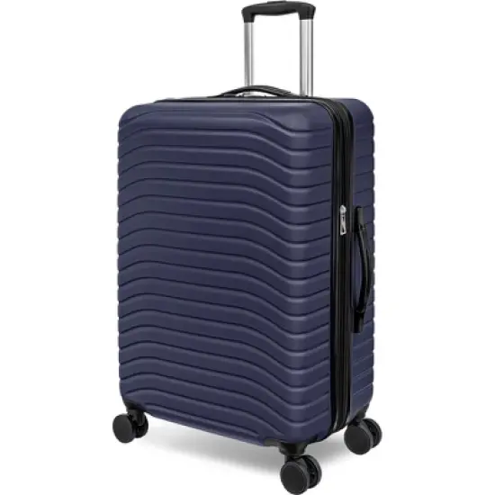 TOTAL TRAVELWARE Everest Expandable Hardsided Spinner, 24-Inch Checked Medium - Navy image {1}