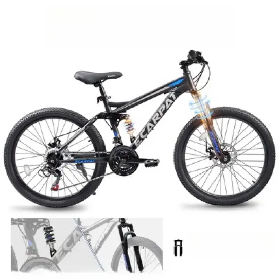 DSVIMOY Bicycles, 24 Inch Mountain Bike with Adjustable Seat, Commute Bicycle for Men and Women, Black, 65"*25"*36" image {3}