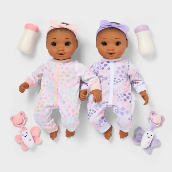 14" Girl Twin Baby Dolls - Gigglescape&trade; image {7}