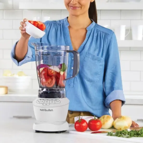 nutribullet Blender Full Size Combo 1200 Watt 640z NBF20500AW - Matte White: Smoothie Blender, 64oz Capacity, 4 Speeds image {6}