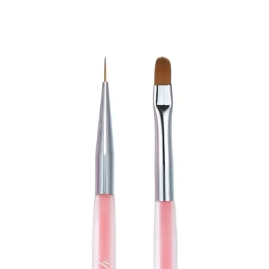 Unique Bargains Nail Art Liner Brushes Nails Gel Polish Painting Nail Art Design Brush Pen Nail Dotting Painting Drawing Pen 9mm Pink image {2}