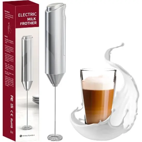 EZBASICS Milk Frother Wand, Handheld Milk Frother Drink Mixer, Electric Whisk Foam Maker for Coffee, Stainless Steel Whisk Coffee Enthusiasts Gift image {8}