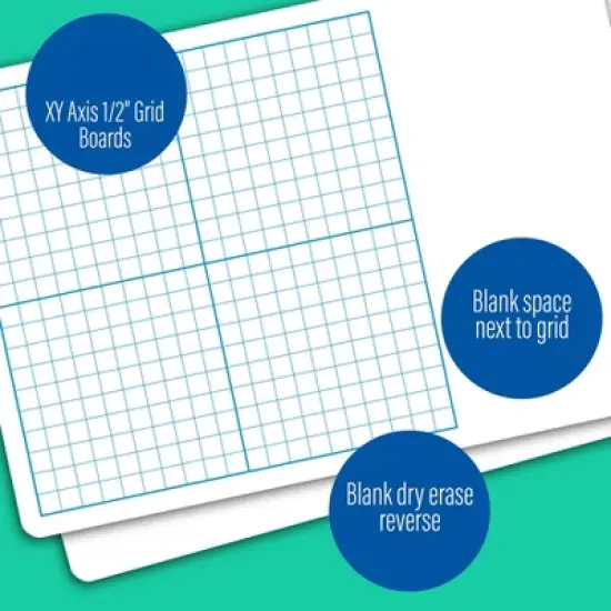 Flipside Products 1/2" Graph Dry Erase Board, 11" x 16" Pack of 3 image {3}