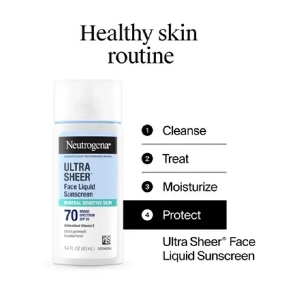 Neutrogena Ultra Sheer Mineral Face Liquid Sunscreen - SPF 70 - 1.4 fl oz image {9}