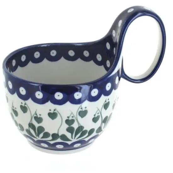 Blue Rose Polish Pottery 845 Ceramika Artystyczna Soup Mug image {1}