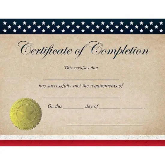 Great Papers! Patriotic Completion Certificates 8.5" x 11" Multicolor 25/Count (2015075) image {3}