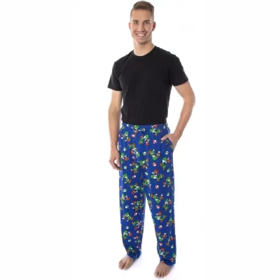 Nintendo Men's Mario and Yoshi Power Up Soft Touch Cotton Pajama Pants image {1}