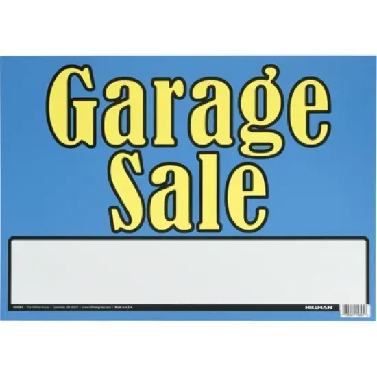 Hillman English Blue Garage Sale Sign 10 in. H X 14 in. W - Case of 6 image {1}
