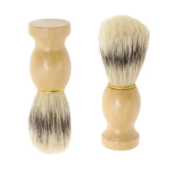 Unique Bargains Durable Shaving Brush 4.13"x1.38" Wood Color 1 Pc image {3}