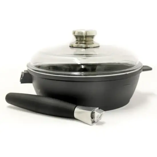 BergHOFF Scala Non-stick Cast Aluminum Saute Pan, Detachable Handle, Glass Lid image {5}