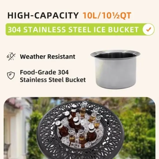 Dexmalle patio table With Removable Ice Bucket image {6}