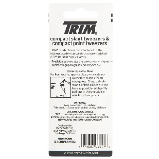 Trim Compact Slant Point Tweezers - 2 Pack image {1}