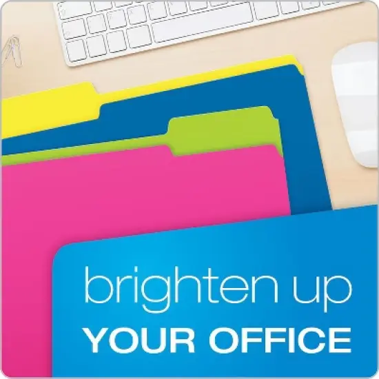 Pendaflex Twisted Glow File Folders, Letter Size, Assorted Colors, 1/3-Cut, 12 Per Pack, 2 Packs image {5}