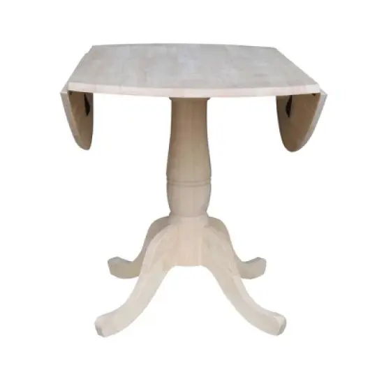 Timothy Round Drop Leaf Table - Unfinished - International Concepts image {3}