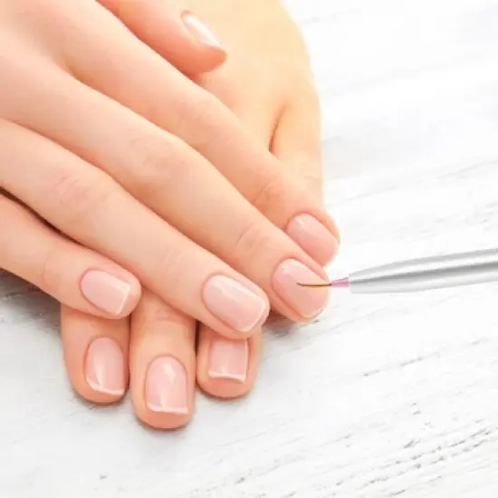 Unique Bargains Double Head Nail Painting Brushes for Home DIY Pink 1 Pc image {1}