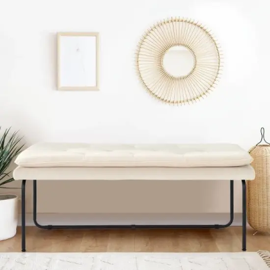 Nano  48" Upholstered Double padded Cushion Bench - The Pop Maison image {1}