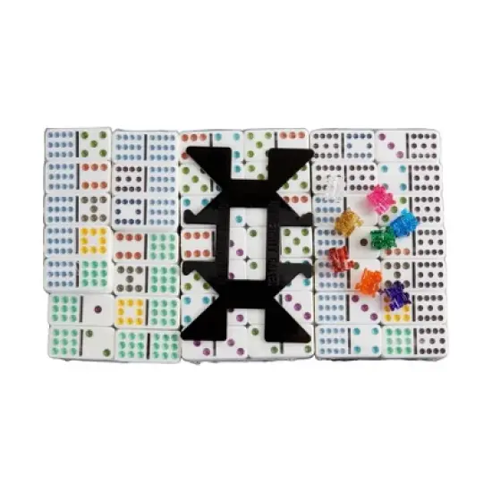 Double 12 Mexican Train Dominoes Board Game: University Games, Storage Tin, 1-8 Players, Instructions Included image {4}