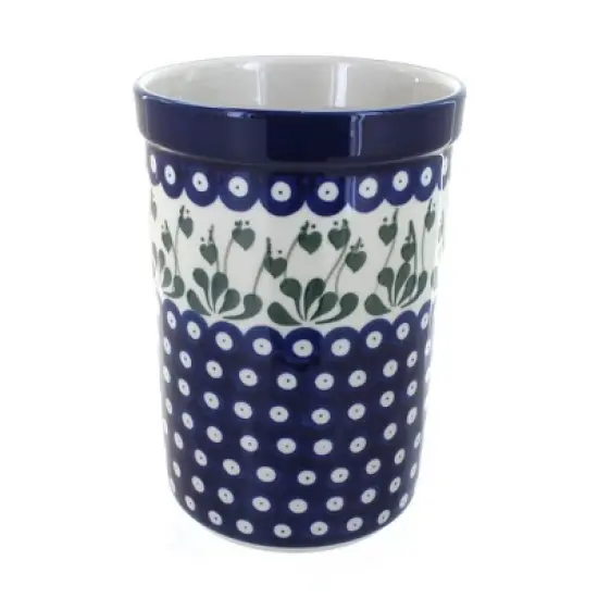 Blue Rose Polish Pottery 169 Ceramika Artystyczna Utensil Jar image {1}