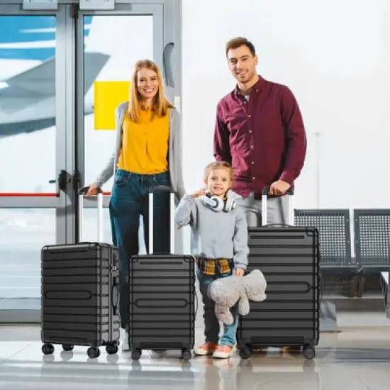 SKONYON 3-Piece Hardshell Luggage Set Durable ABS+PC Suitcase with Spinner Wheels, TSA Lock & YKK Zipper image {1}