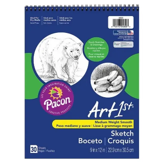 Ucreate Sketch Book 9" x 12" 30 Sheets Per Book 3 Books (PAC4850-3) image {1}