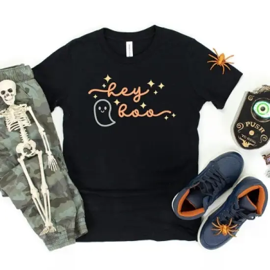 The Juniper Shop Hey Boo Ghost Kids Kids Short Sleeve Tee image {1}
