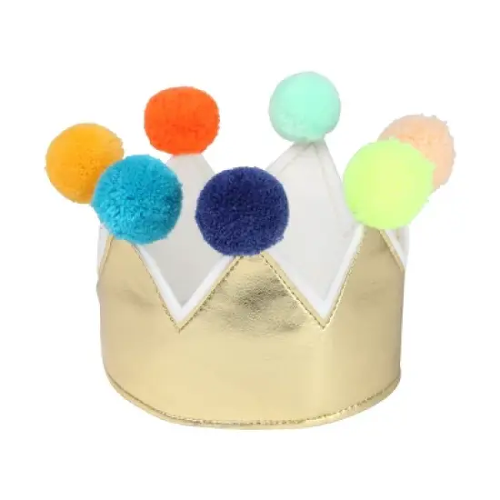 Meri Meri Gold Pompom Crown (Pack of 1) image {5}