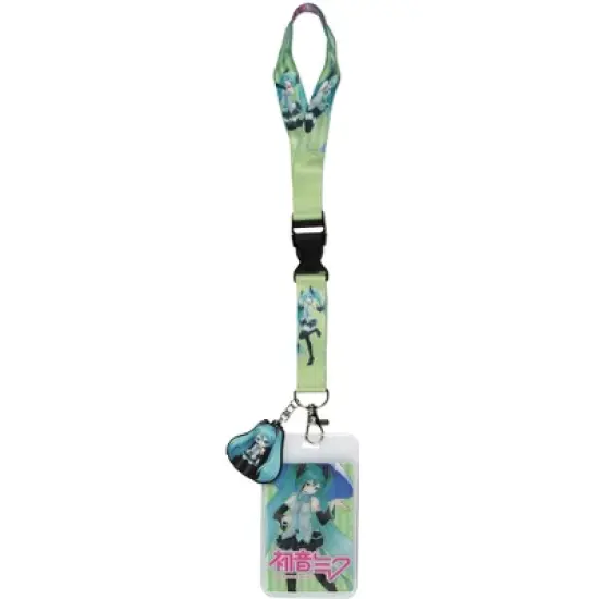 Hatsune Miku ID Lanyard Badge Holder with Rubber Chibi Hatsune Miku Charm image {2}