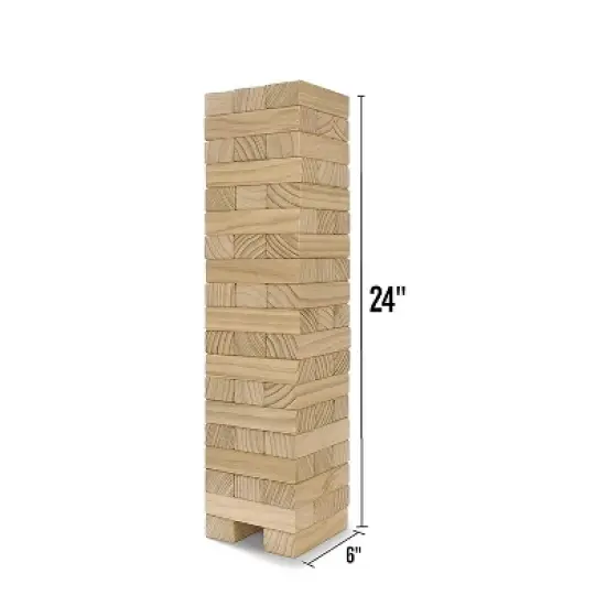 Yard Games Large Tumbling Timbers Wood Tower Stacking Outdoor Party Game with 56 Premium Pine Blocks and Nylon Carrying Case image {1}