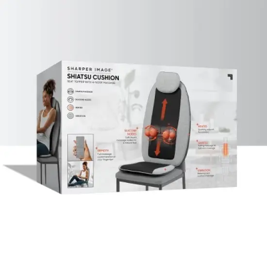 Sharper Image Massager Topper 4-Node  Shiatsu With Heat And Vibration image {5}
