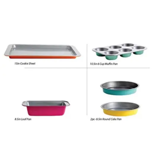 Gibsone Home Color Splash Lyneham 5 pc Carbon Steel Bakeware Set image {2}