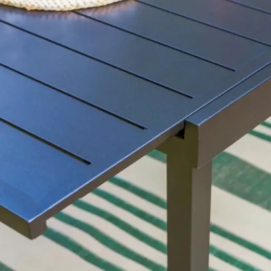 Captiva Designs 7pc Patio Expandable Steel Dining Table and Swivel Wicker Chairs with Thick Cushions image {7}