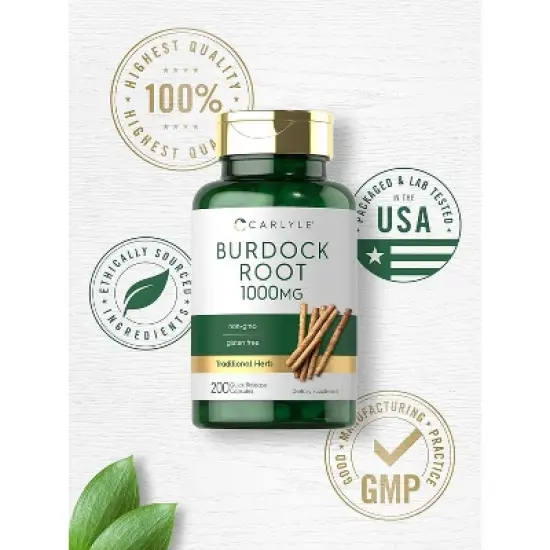 Carlyle Burdock Root 1000 mg | 200 Capsules image {4}