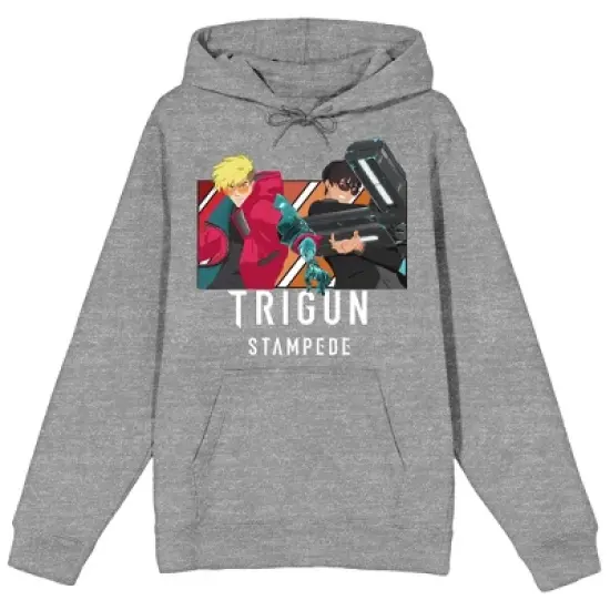 Trigun Stampede Group Art gray Heather Adult Hooded Sweatshirt image {3}