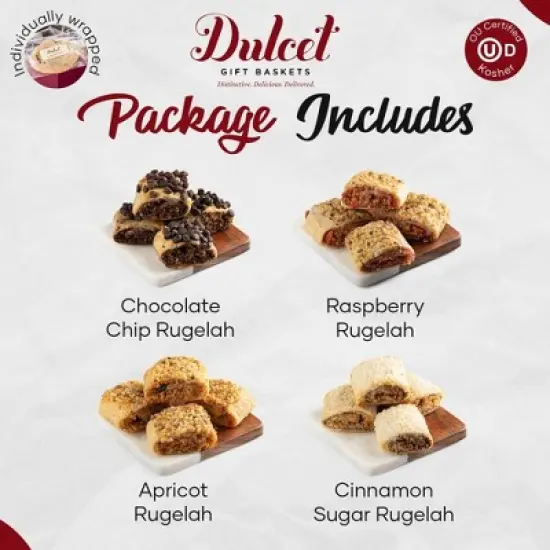 Gourmet Gift Baskets, Rugelah Assorted Gift Basket, Thank You & Appreciation Food Gift Baskets for Student, Dad, Brother & Mens by Dulcet Gift Baskets image {7}