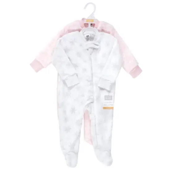 Hudson Baby Infant Girl Plush Sleep and Play, Snowflakes image {1}
