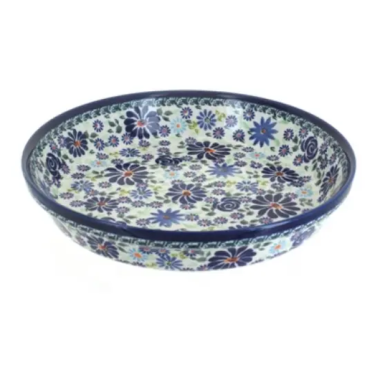 Blue Rose Polish Pottery 879 Zaklady Pie Plate image {4}