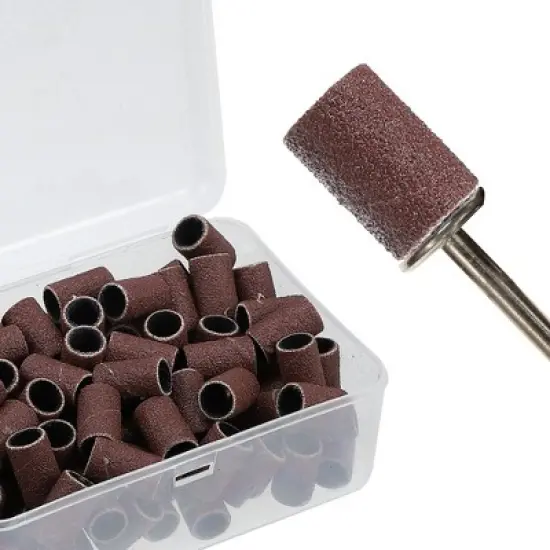 Unique Bargains 150 Grit Nail Drill Bits Sanding Bands Gel File Polish Remover For Electric Nail Tools 100 Pcs image {5}