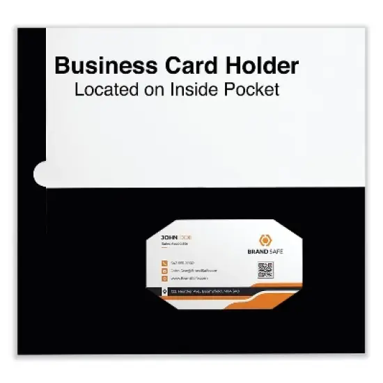 Universal Laminated Two-Pocket Folder Cardboard Paper Black 11 x 8 1/2 25/Pack 56416 image {2}