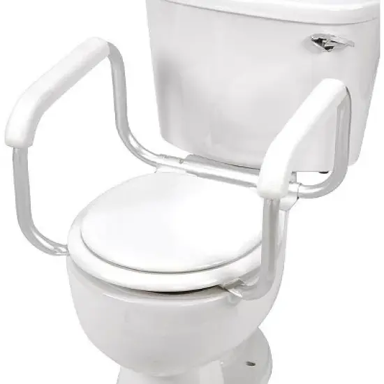 DMI Toilet Safety Rails Toilet Handles for The Elderly Toilet Safety Handrails Frame Easy Assembly with no Tools, White image {3}