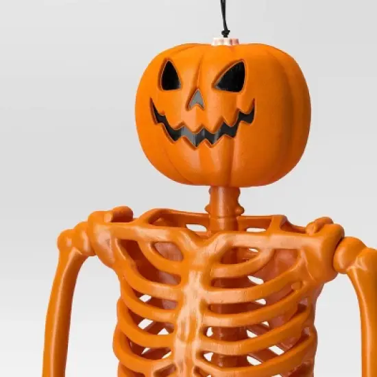 24" Poseable Pumpkin Head Skeleton Halloween Decorative Prop Orange - Hyde and EEK! Boutique&trade; image {2}